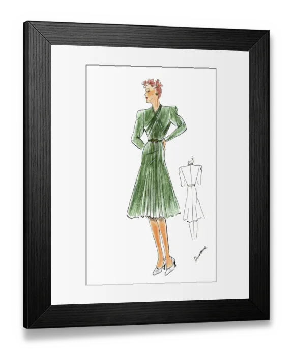 Framed Print : Original Fashion Illustration by Dora Sprinzel Framed Print : Original Fashion Illustration by Dora Sprinzel