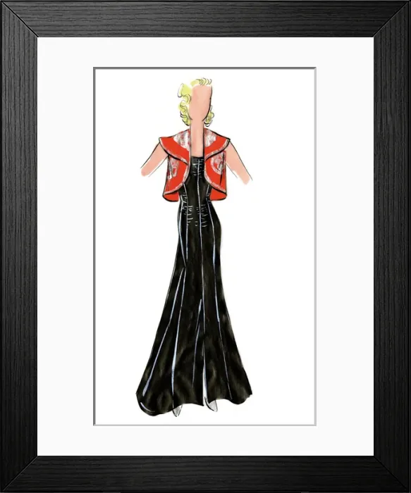 Framed Print : Original Fashion Illustration by Dora Sprinzel Framed Print : Original Fashion Illustration by Dora Sprinzel