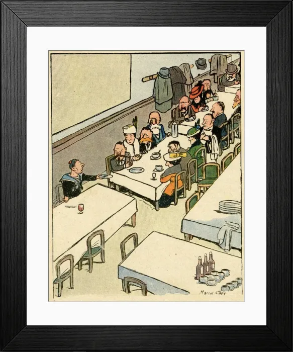 Framed Print : Cartoon, Neglected sailor, WW1 Framed Print : Cartoon, Neglected sailor, WW1
