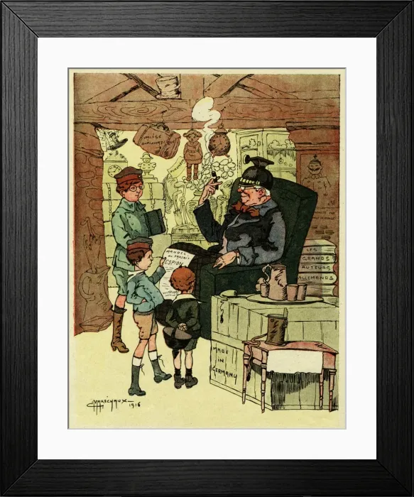 Framed Print : Cartoon, Dreams of the future, WW1 Framed Print : Cartoon, Dreams of the future, WW1