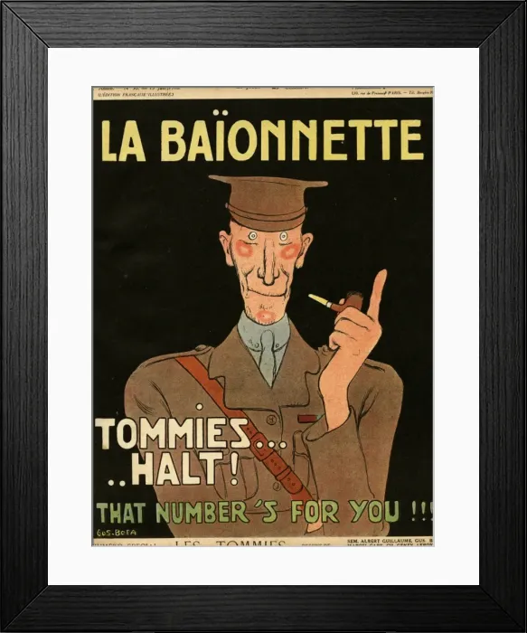Framed Print : La Baionnette cover - French impression of British officer Framed Print : La Baionnette cover - French impression of British officer
