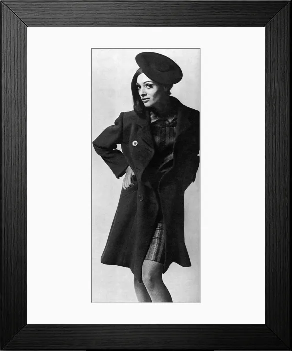 Framed Print : Lurex striped dress Framed Print : Lurex striped dress