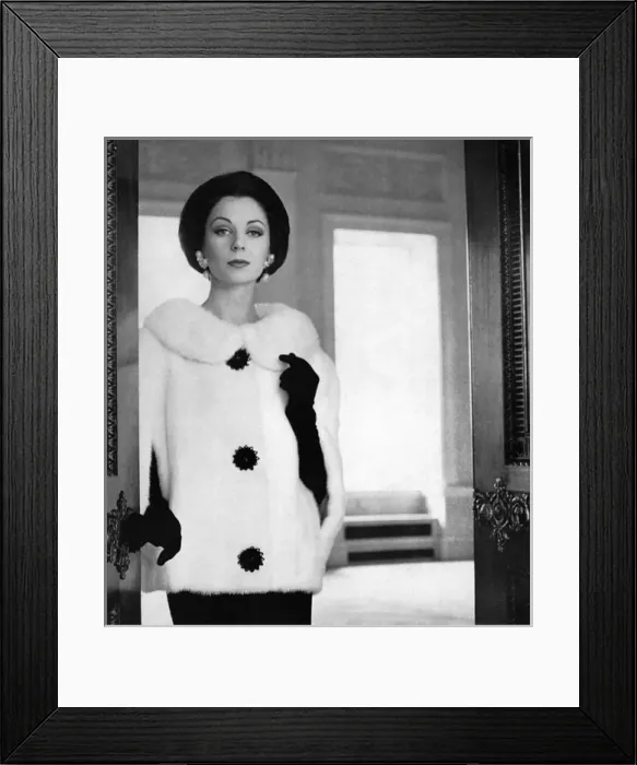 Framed Print : White jasmine mink cape-jacket by Bradleys Framed Print : White jasmine mink cape-jacket by Bradleys