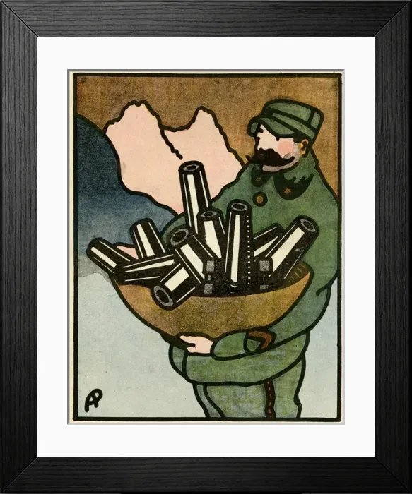 Framed Print : Cartoon, Their munitions factories, WW1 Framed Print : Cartoon, Their munitions factories, WW1
