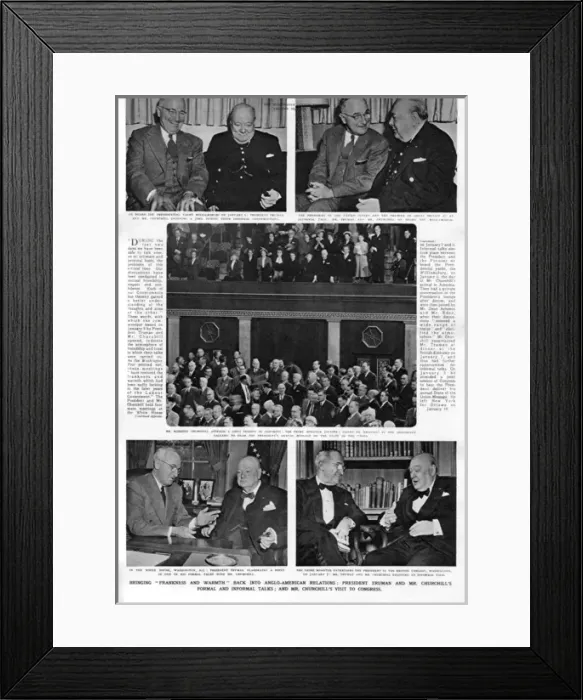 Framed Print : President Truman and Churchills formal and informal talks Framed Print : President Truman and Churchills formal and informal talks