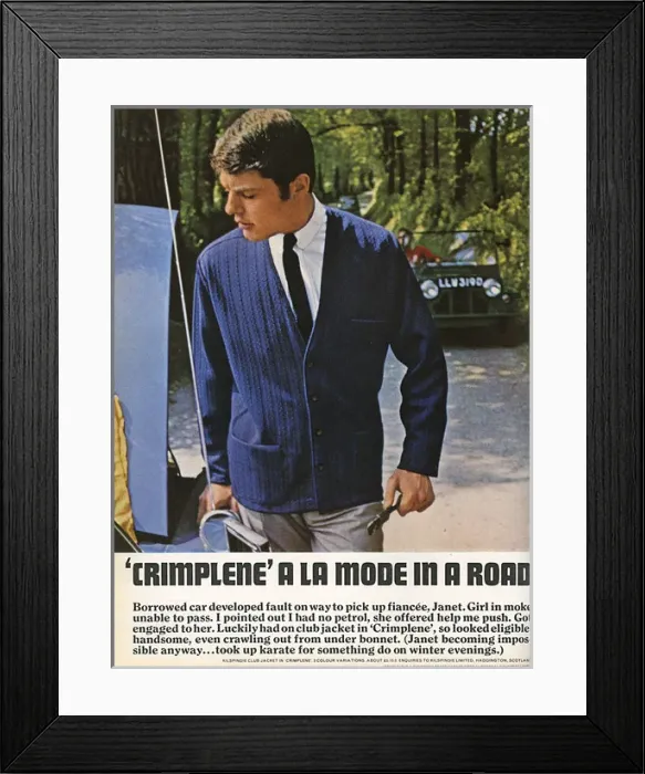 Framed Print : Advertisement for Crimplene jacket Framed Print : Advertisement for Crimplene jacket