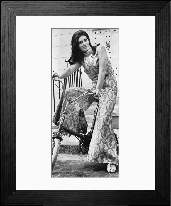 Framed Print : Sixties patterned silk culotte suit Framed Print : Sixties patterned silk culotte suit