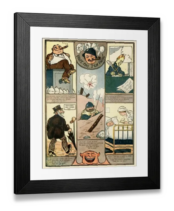 Framed Print : Cartoon, No need to worry, WW1 Framed Print : Cartoon, No need to worry, WW1