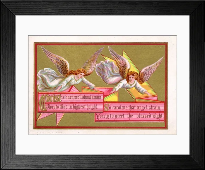Framed Print : Two angels on a Christmas card Framed Print : Two angels on a Christmas card