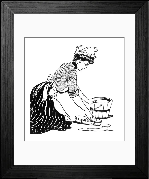 Framed Print : Scrubbing the floor Framed Print : Scrubbing the floor