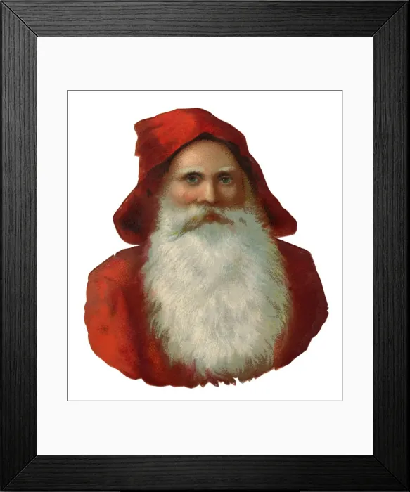 Framed Print : Victorian Scrap, Father Christmas Framed Print : Victorian Scrap, Father Christmas