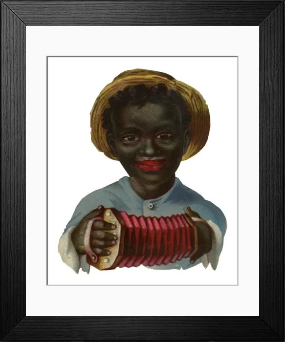 Framed Print : Victorian Scrap, little boy playing concertina Framed Print : Victorian Scrap, little boy playing concertina
