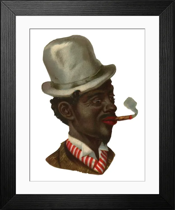 Framed Print : Victorian Scrap, man smoking cigar Framed Print : Victorian Scrap, man smoking cigar