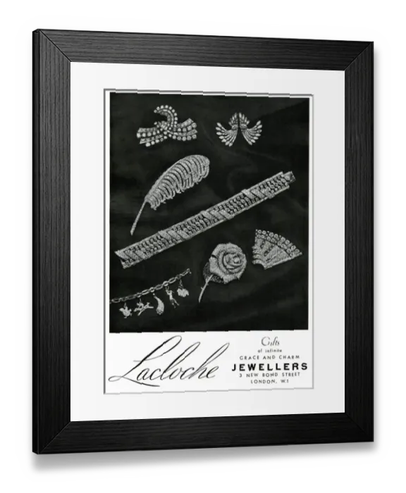 Framed Print : Advert for Lacloche jewellery 1936 Framed Print : Advert for Lacloche jewellery 1936