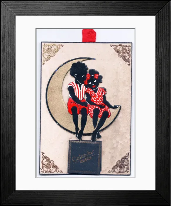 Framed Print : Boy and girl on a calendar Framed Print : Boy and girl on a calendar