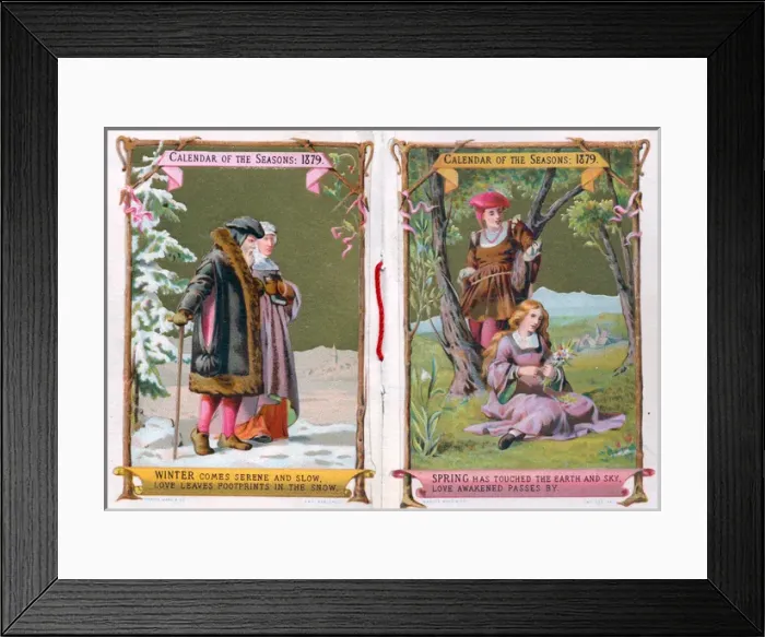 Framed Print : Pages of a calendar booklet for 1879 Framed Print : Pages of a calendar booklet for 1879