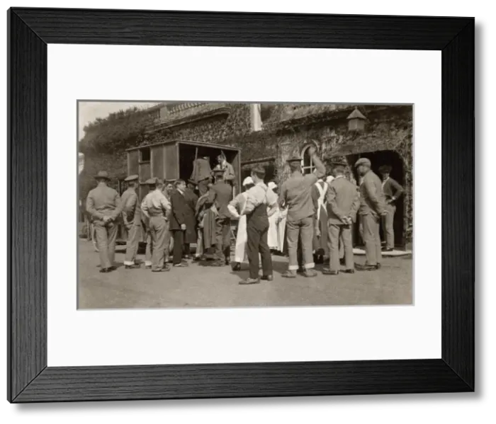 Framed Print : Ambulance taking discharged patients Framed Print : Ambulance taking discharged patients