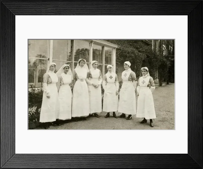 Framed Print : Seven VAD nurses at Quex Park Framed Print : Seven VAD nurses at Quex Park