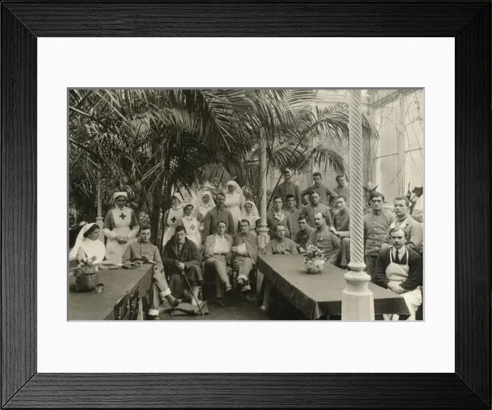 Framed Print : Nurses & patients, Winter Garden, Quex Park Framed Print : Nurses & patients, Winter Garden, Quex Park