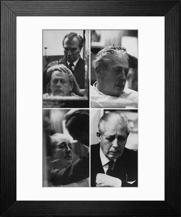 Framed Print : Harold Macmillan at the barbers Framed Print : Harold Macmillan at the barbers