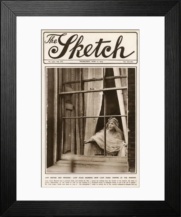Framed Print : Sketch front cover - Lady Diana Manners on her wedding day Framed Print : Sketch front cover - Lady Diana Manners on her wedding day