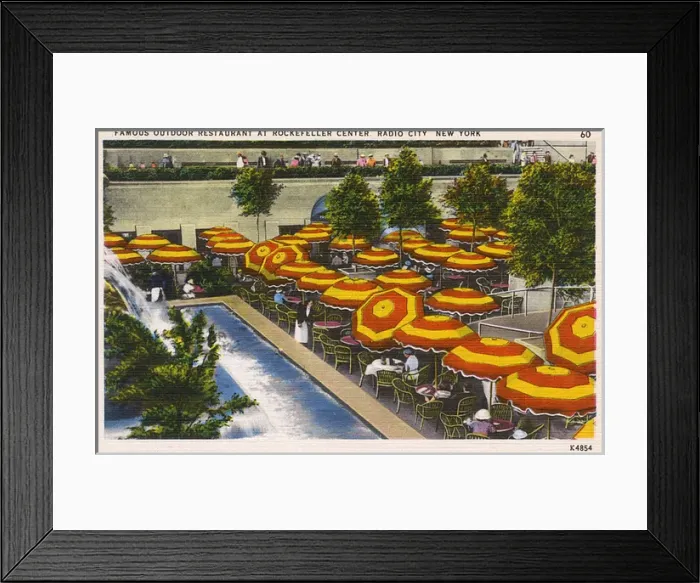 Framed Print : Rockefeller Center outdoor restaurant, New York City, USA Framed Print : Rockefeller Center outdoor restaurant, New York City, USA