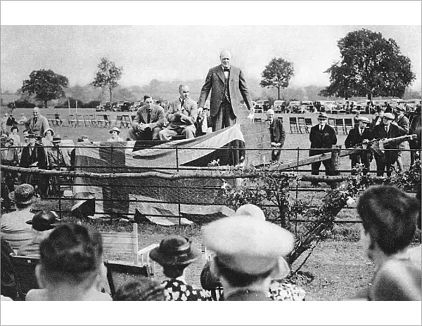 Churchill speaking at Theydon Bois