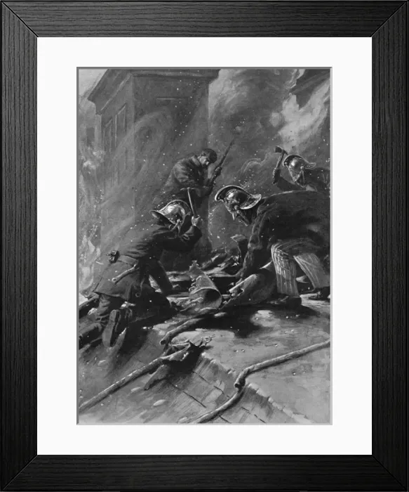 Framed Print : Cabinet Minister as Fireman: Winston Churchills daring Framed Print : Cabinet Minister as Fireman: Winston Churchills daring