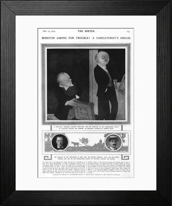 Framed Print : Caricature of Winston Churchill and Francis Howard Framed Print : Caricature of Winston Churchill and Francis Howard