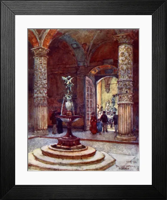 Framed Print : The Courtyard of the Palazzo Vecchio - Verrocchios Fountain Framed Print : The Courtyard of the Palazzo Vecchio - Verrocchios Fountain