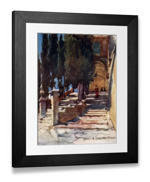 Framed Print : The Steps of the Convent of San Girolamo, Florence, Italy Framed Print : The Steps of the Convent of San Girolamo, Florence, Italy