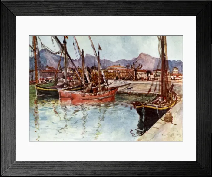 Framed Print : Coasting vessesl in the Harbour at Viareggio, Italy Framed Print : Coasting vessesl in the Harbour at Viareggio, Italy