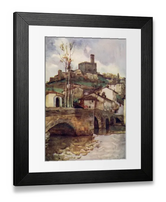 Framed Print : Poppi, Province of Arezzo, Tuscany, Italy - from the river Framed Print : Poppi, Province of Arezzo, Tuscany, Italy - from the river