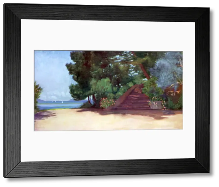 Framed Print : Garden Of Lord Roseberys Villa, Posillipo Italy Framed Print : Garden Of Lord Roseberys Villa, Posillipo Italy