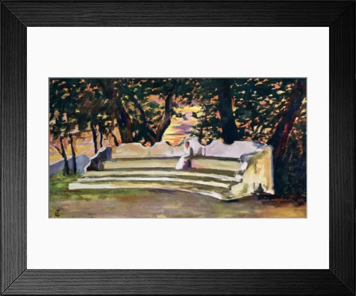 Framed Print : Camaldoli, above Naples - Old seat within the convent Framed Print : Camaldoli, above Naples - Old seat within the convent