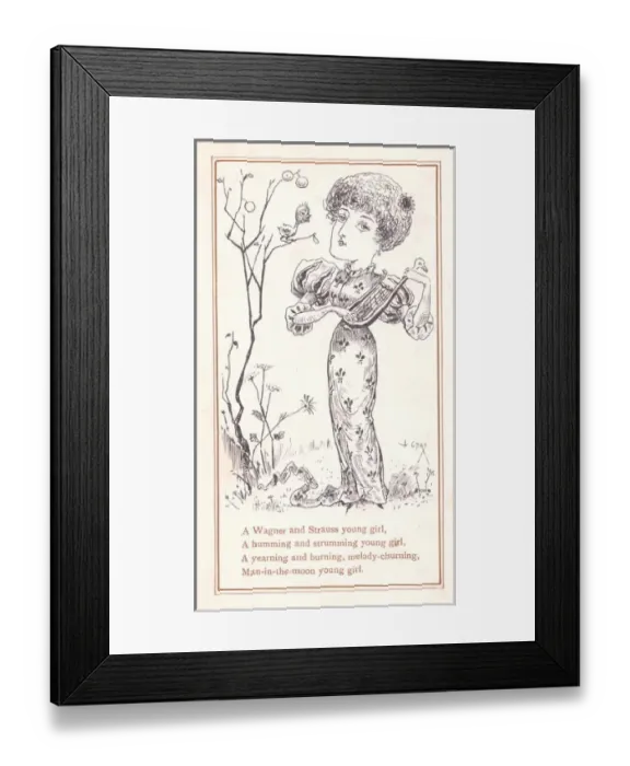 Framed Print : Aesthetic young woman with lute Framed Print : Aesthetic young woman with lute