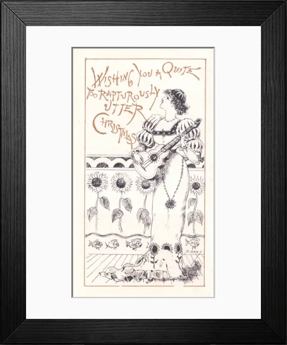 Framed Print : Aesthetic young woman on Christmas card Framed Print : Aesthetic young woman on Christmas card