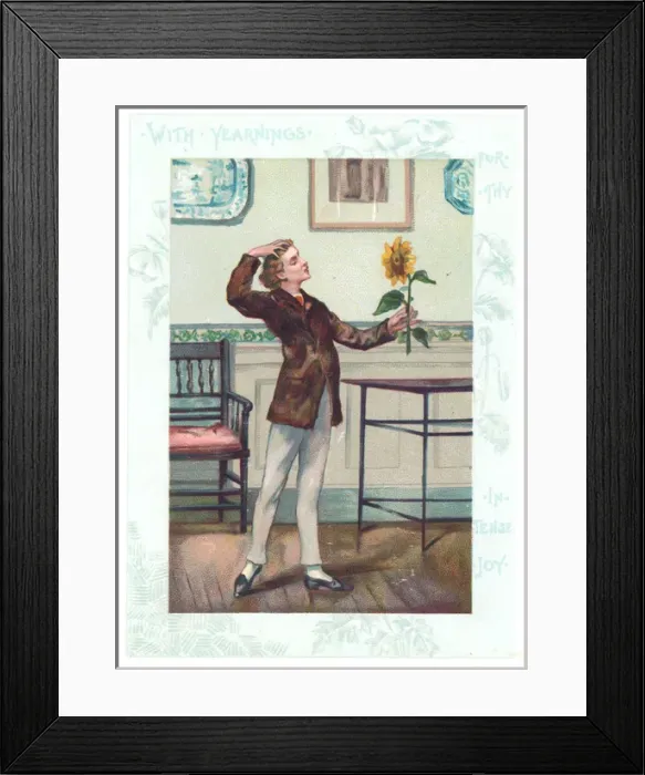Framed Print : Aesthetic young man with sunflower Framed Print : Aesthetic young man with sunflower