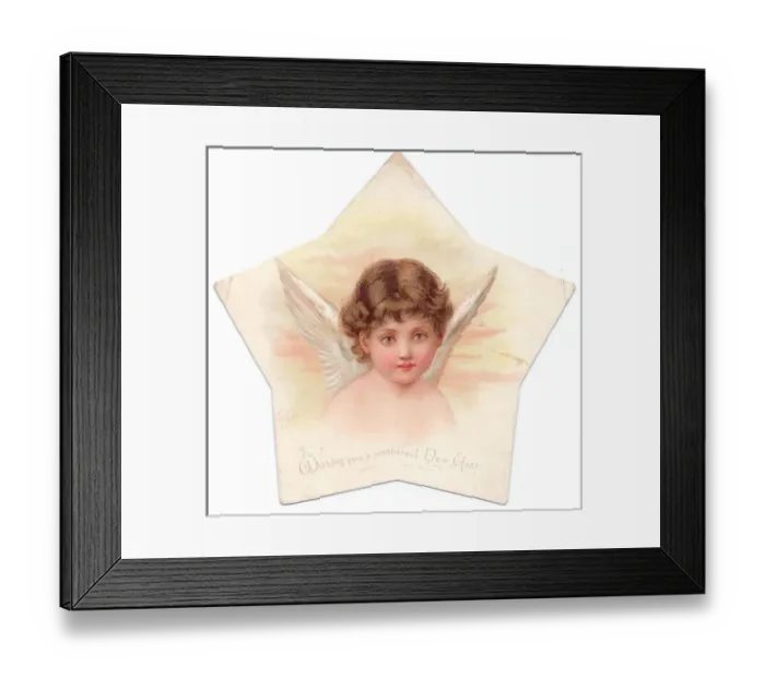 Framed Print : Angel on a New Year card Framed Print : Angel on a New Year card