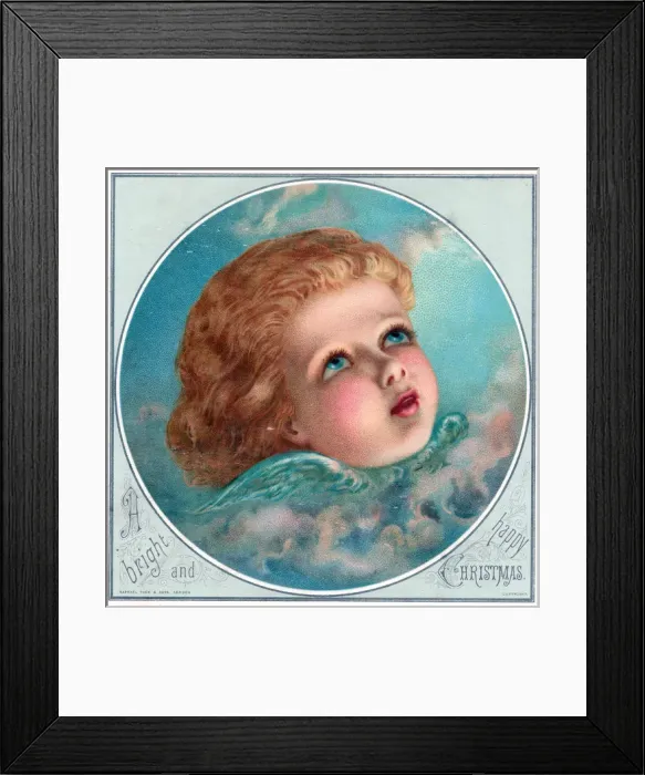 Framed Print : Angel on a Christmas card Framed Print : Angel on a Christmas card