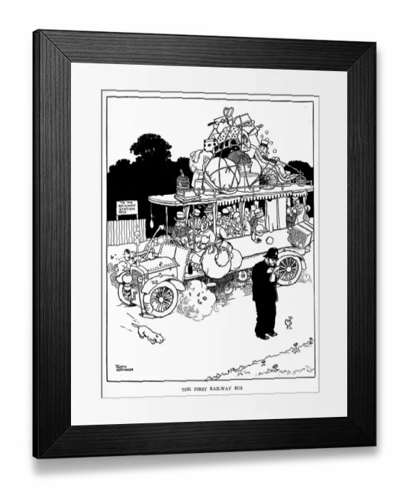 Framed Print : Illustration, Railway Ribaldry by W Heath Robinson Framed Print : Illustration, Railway Ribaldry by W Heath Robinson