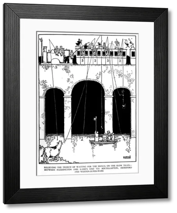 Framed Print : Illustration, Railway Ribaldry by W Heath Robinson Framed Print : Illustration, Railway Ribaldry by W Heath Robinson