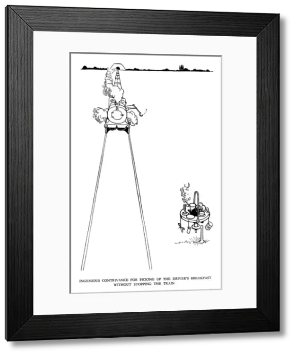 Framed Print : Vignette illustration, Railway Ribaldry by W Heath Robinson Framed Print : Vignette illustration, Railway Ribaldry by W Heath Robinson