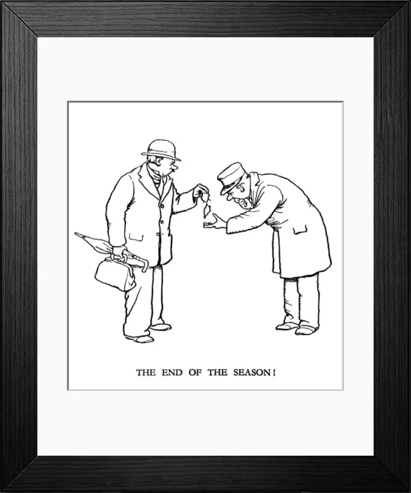 Framed Print : Vignette illustration, Railway Ribaldry by W Heath Robinson Framed Print : Vignette illustration, Railway Ribaldry by W Heath Robinson