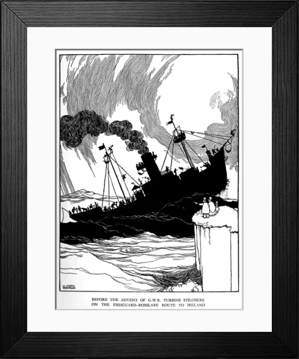 Framed Print : Illustration, Railway Ribaldry by W Heath Robinson Framed Print : Illustration, Railway Ribaldry by W Heath Robinson
