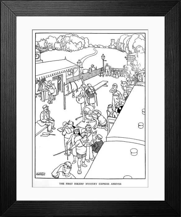 Framed Print : Illustration, Railway Ribaldry by W Heath Robinson Framed Print : Illustration, Railway Ribaldry by W Heath Robinson