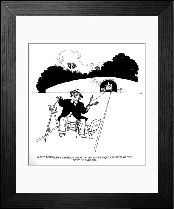 Framed Print : Illustration, Railway Ribaldry by W Heath Robinson Framed Print : Illustration, Railway Ribaldry by W Heath Robinson