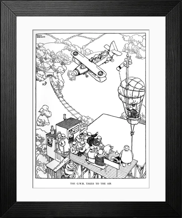 Framed Print : Illustration, Railway Ribaldry by W Heath Robinson Framed Print : Illustration, Railway Ribaldry by W Heath Robinson