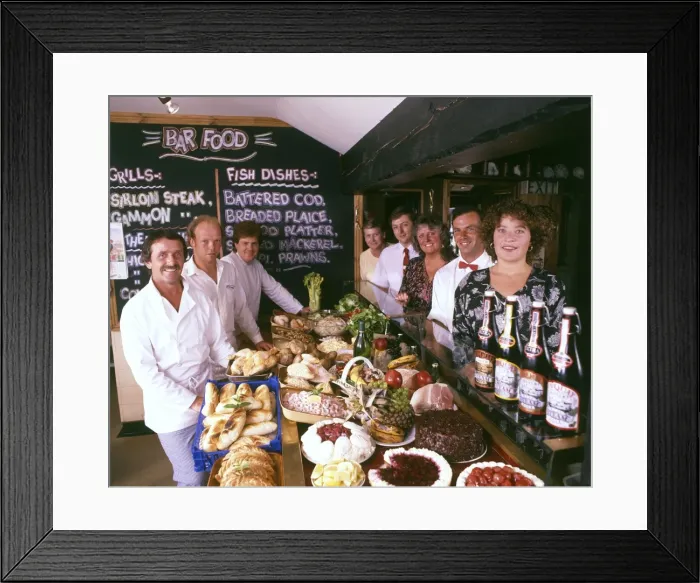 Framed Print : Food and staff, Plume of Feathers, Cornwall Framed Print : Food and staff, Plume of Feathers, Cornwall