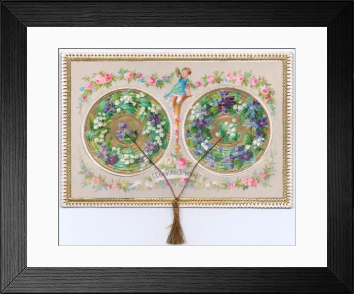 Framed Print : Floral design on a Christmas card Framed Print : Floral design on a Christmas card